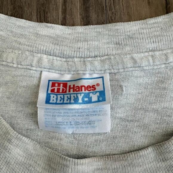 Vintage 1990s Cat T-Shirt Men's Size L Gray Napping Kitty - Picture 3 of 6